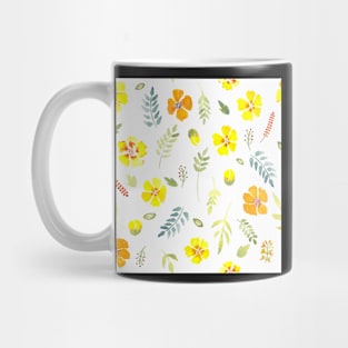 Yellow country floral in watercolour Mug